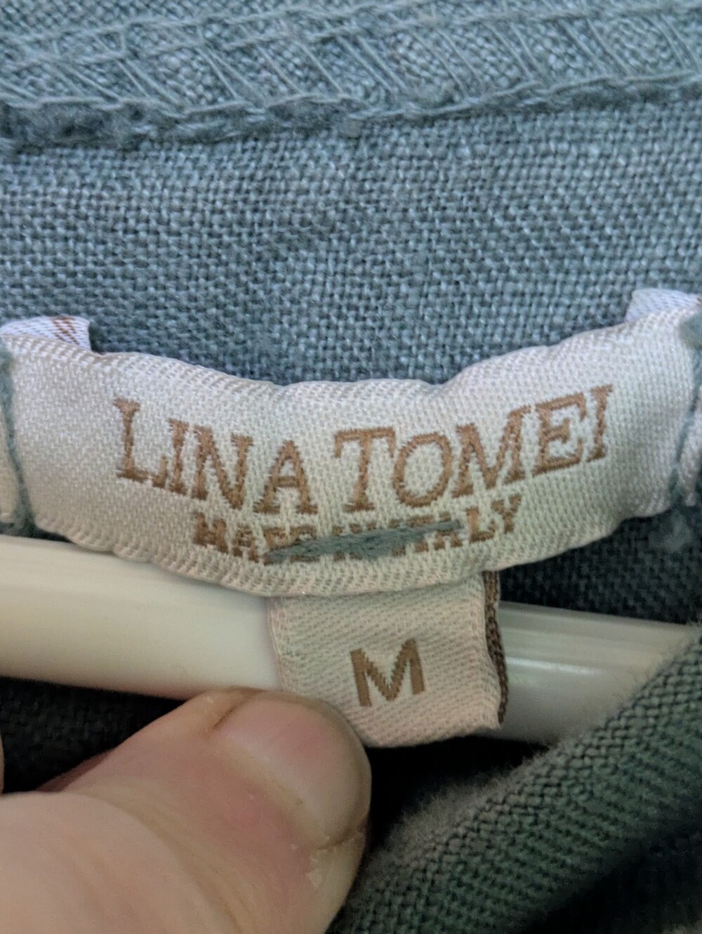 Lina Tomei Dress Linen Italy Teal Medium - Picture 4 of 9